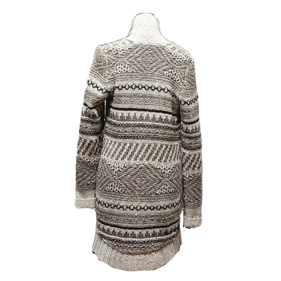 Lucky Brand Womens Open Cardigan Southwestern Long Sleeve Sweater Soft Size M - Picture 8 of 8